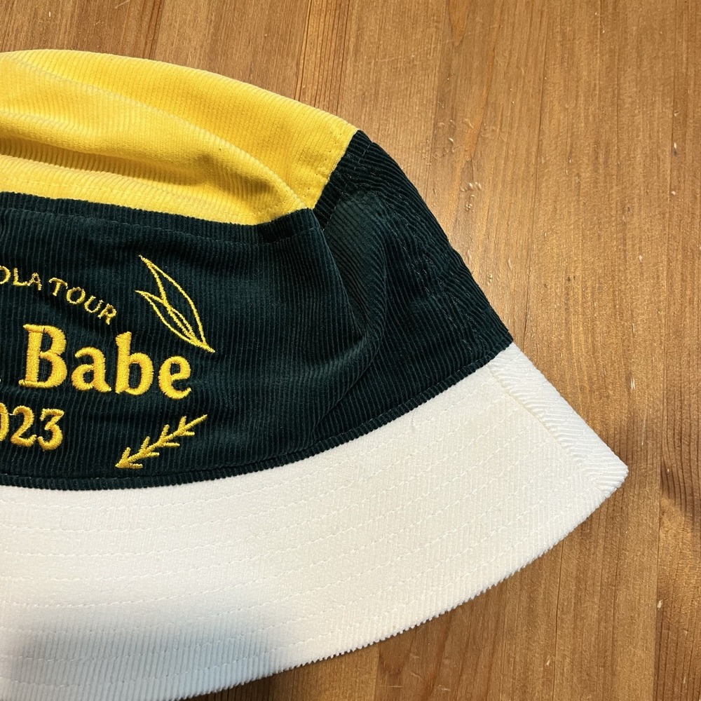 Goth Babe Bucket Hat 2023 The Lola Tour Green Yellow White Corduroy - Picture 4 of 6